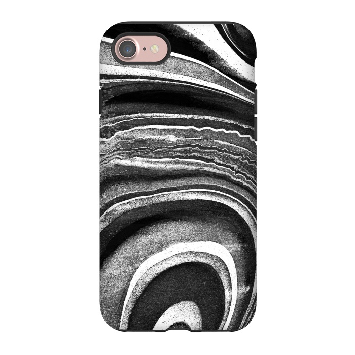 iPhone 7 StrongFit Painted black and white marble stripes by Oana 