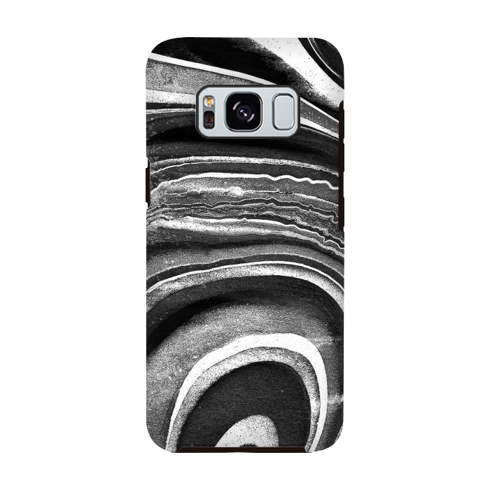 Galaxy S8 StrongFit Painted black and white marble stripes by Oana 