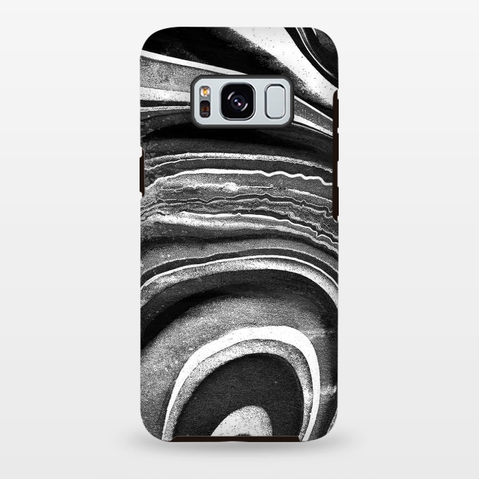 Galaxy S8 plus StrongFit Painted black and white marble stripes by Oana 