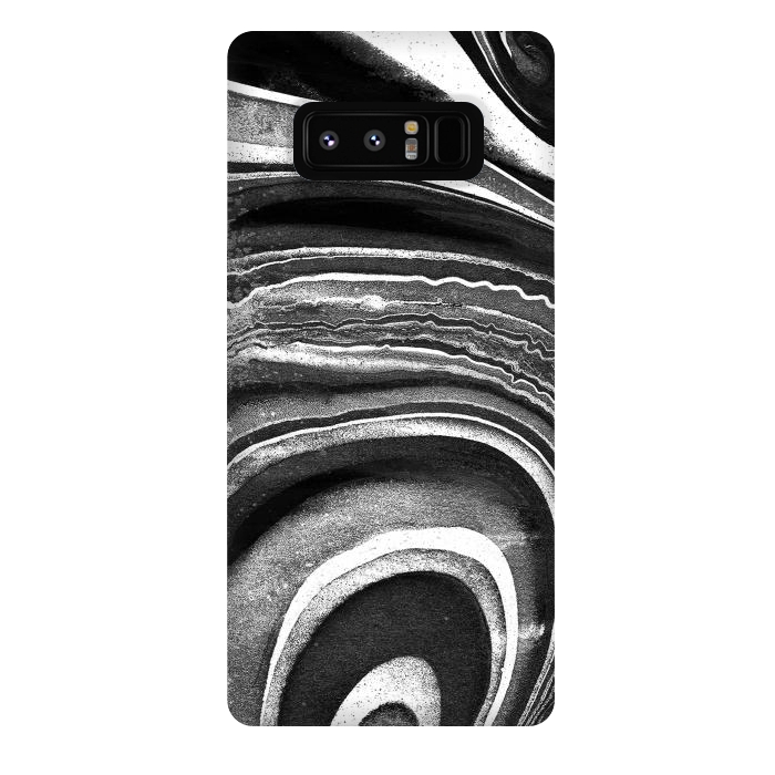 Galaxy Note 8 StrongFit Painted black and white marble stripes by Oana 