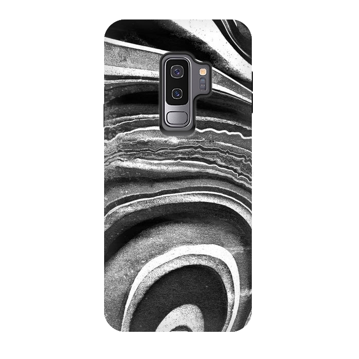 Galaxy S9 plus StrongFit Painted black and white marble stripes by Oana 