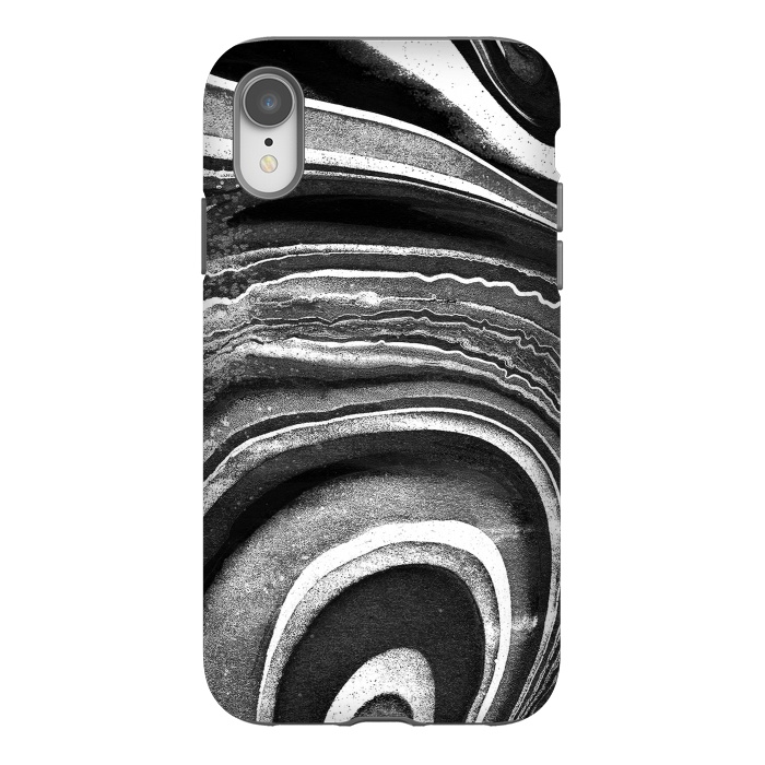 iPhone Xr StrongFit Painted black and white marble stripes by Oana 