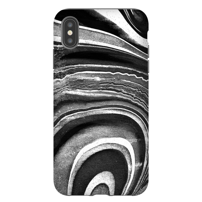 iPhone Xs Max StrongFit Painted black and white marble stripes by Oana 