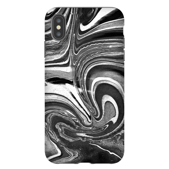 iPhone Xs Max StrongFit Black and white marble swirls abstract art by Oana 