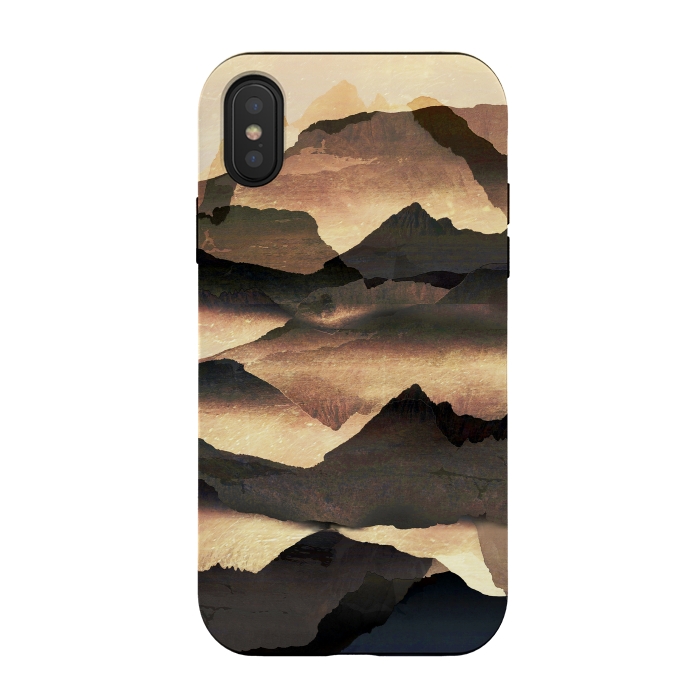 iPhone Xs / X StrongFit Golden misty mountain landscape by Oana 