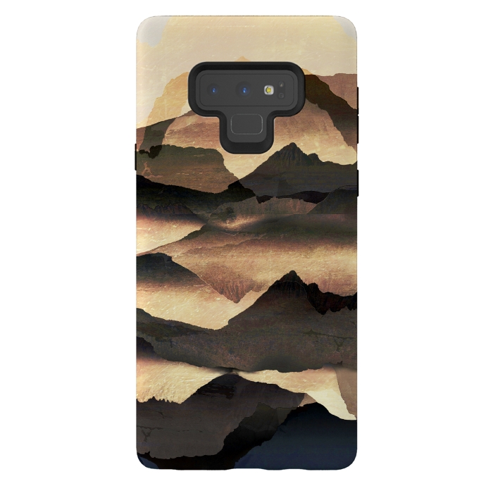 Galaxy Note 9 StrongFit Golden misty mountain landscape by Oana 