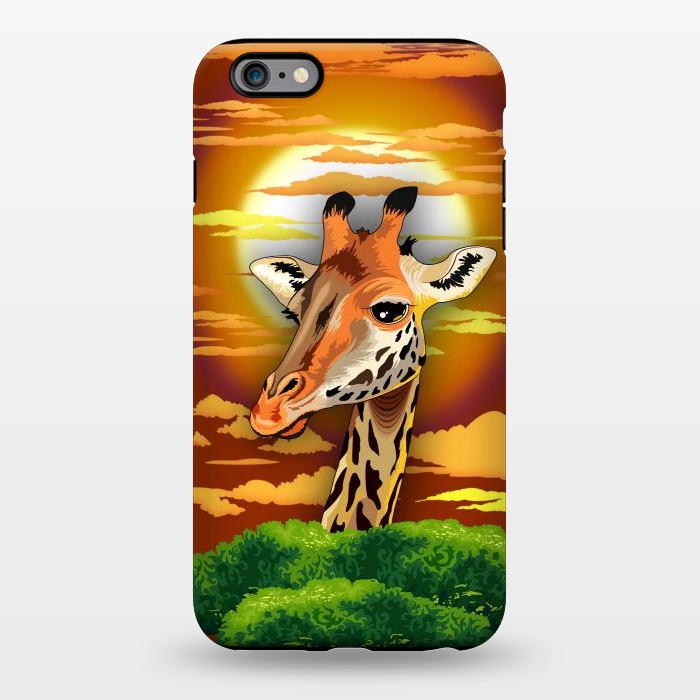 iPhone 6/6s plus StrongFit Giraffe on Wild African Savanna Sunset  by BluedarkArt