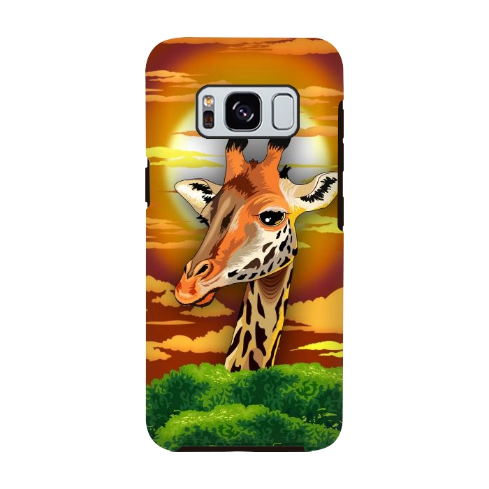 Galaxy S8 StrongFit Giraffe on Wild African Savanna Sunset  by BluedarkArt
