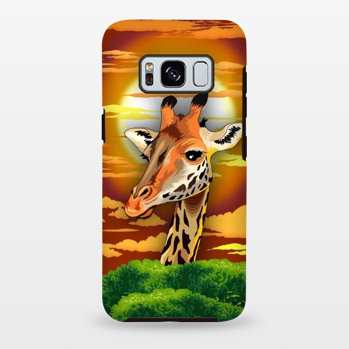 Galaxy S8 plus StrongFit Giraffe on Wild African Savanna Sunset  by BluedarkArt
