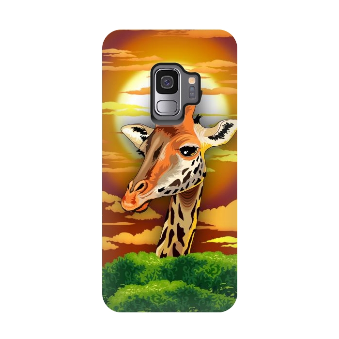 Galaxy S9 StrongFit Giraffe on Wild African Savanna Sunset  by BluedarkArt