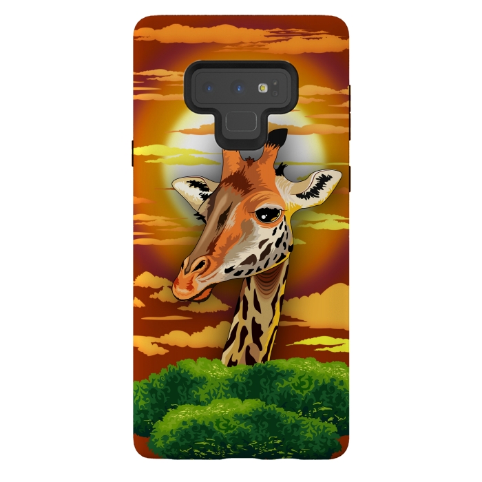 Galaxy Note 9 StrongFit Giraffe on Wild African Savanna Sunset  by BluedarkArt