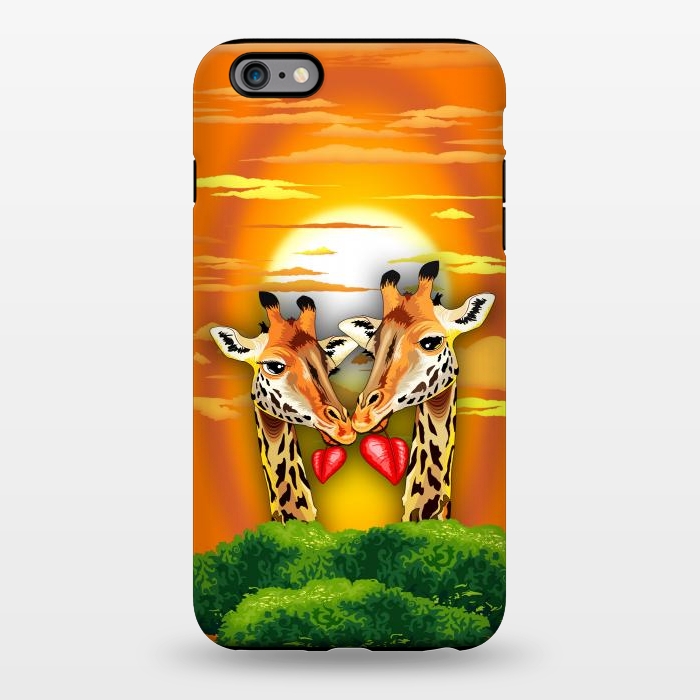 iPhone 6/6s plus StrongFit Giraffes in Love in Wild African Savanna Valentine's Day by BluedarkArt