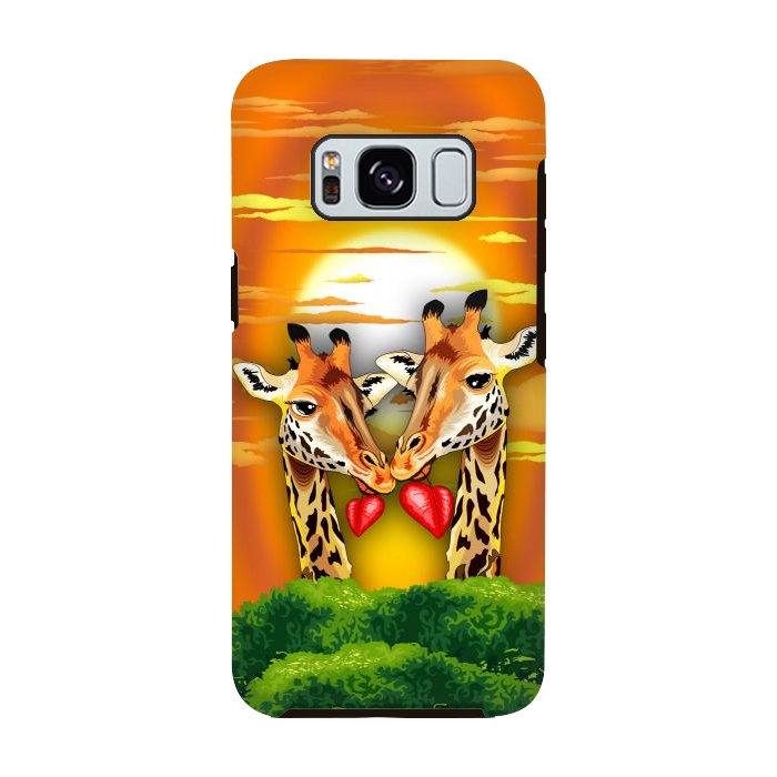 Galaxy S8 StrongFit Giraffes in Love in Wild African Savanna Valentine's Day by BluedarkArt