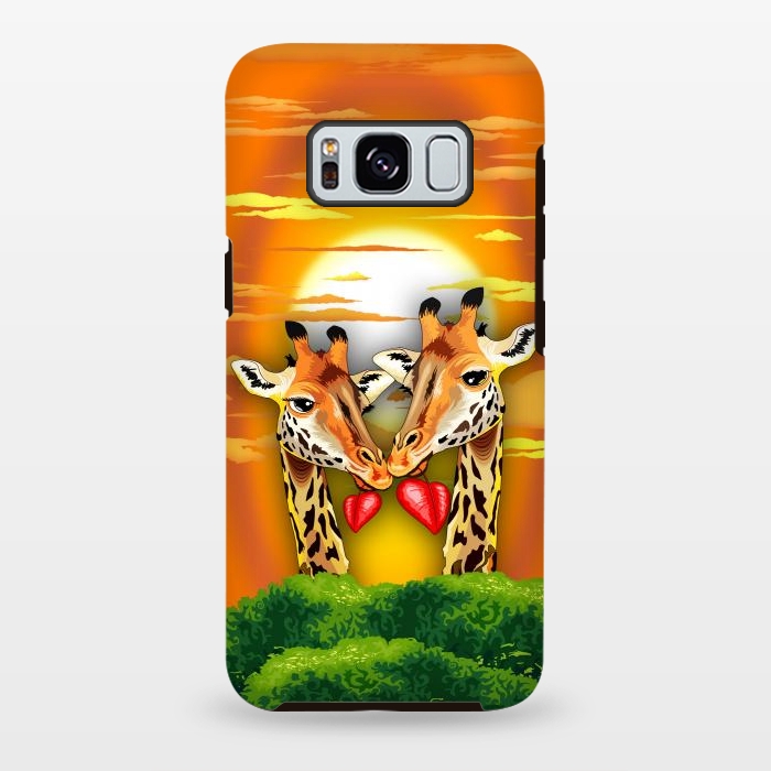 Galaxy S8 plus StrongFit Giraffes in Love in Wild African Savanna Valentine's Day by BluedarkArt