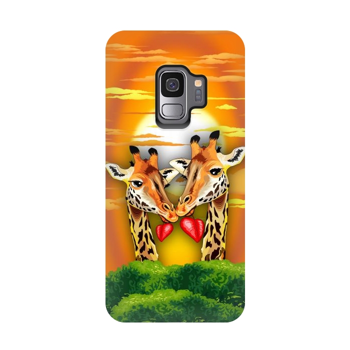 Galaxy S9 StrongFit Giraffes in Love in Wild African Savanna Valentine's Day by BluedarkArt