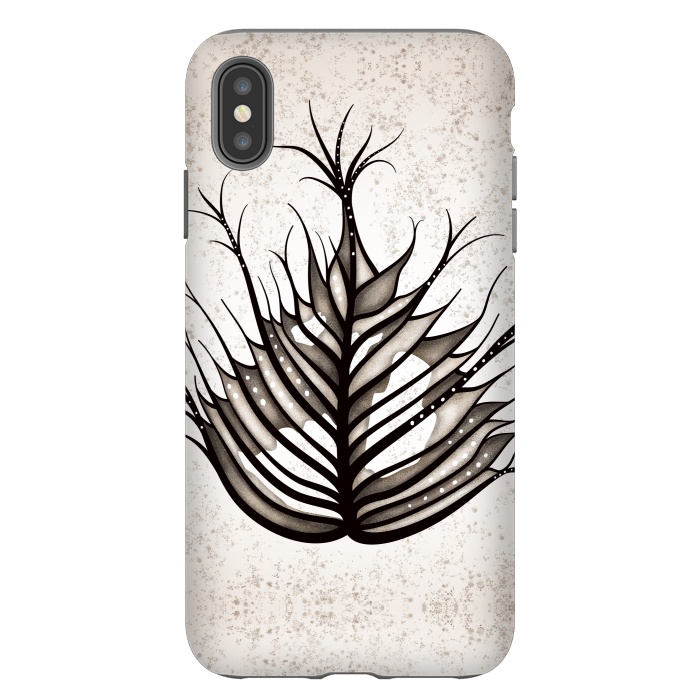 iPhone Xs Max StrongFit Hairy Leaf Abstract Art In Sepia by Boriana Giormova