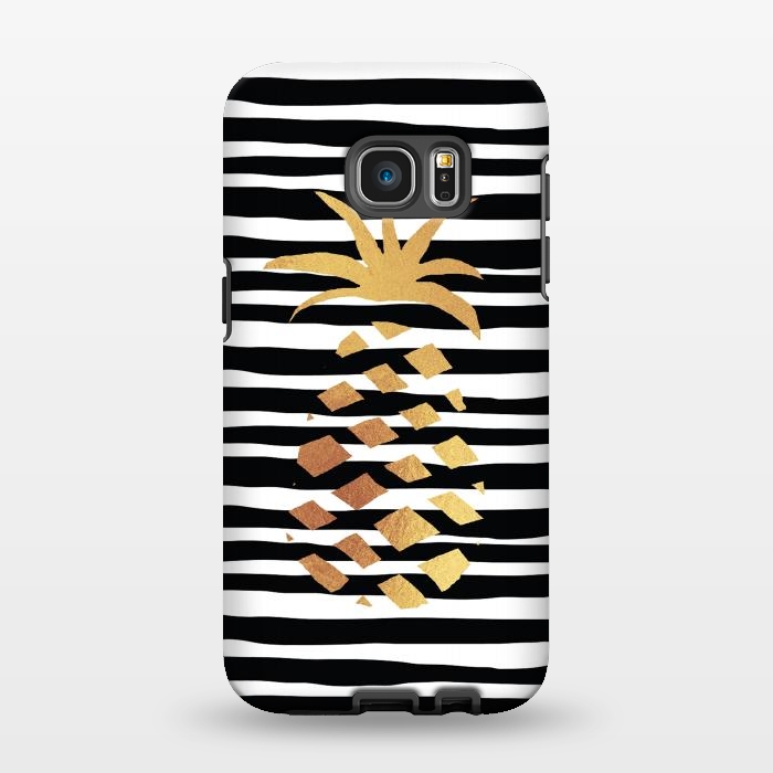 Galaxy S7 EDGE StrongFit Gold Pineapple-B&W by ''CVogiatzi.