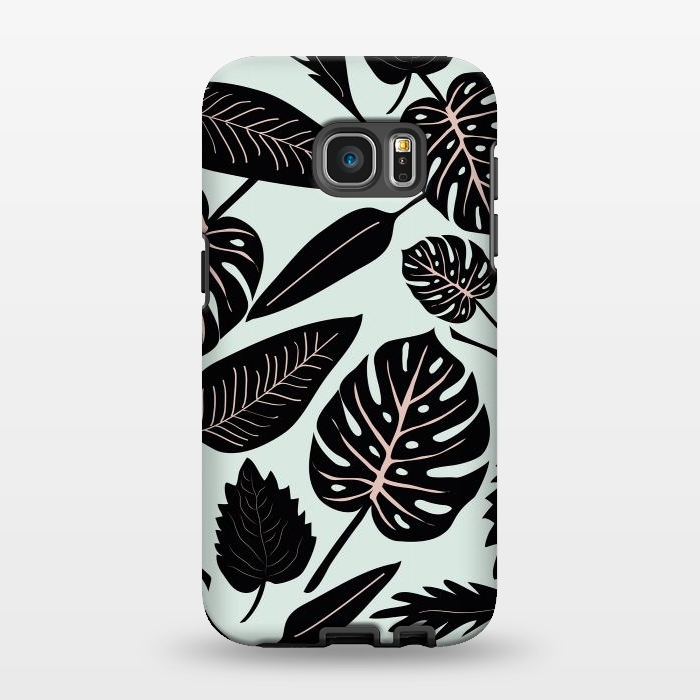 Galaxy S7 EDGE StrongFit Monstera leaves by Anis Illustration