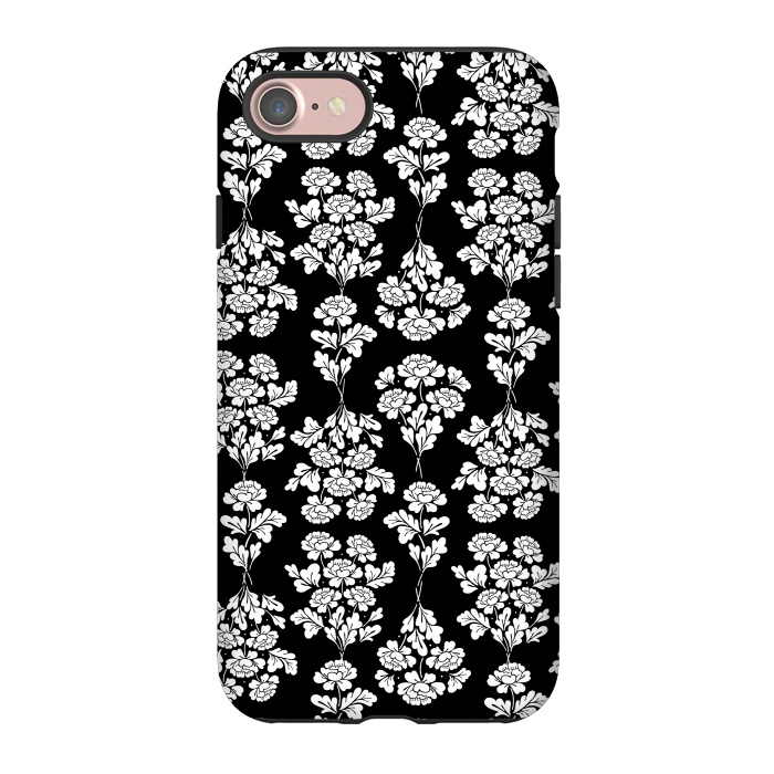 iPhone 7 StrongFit Black Roses bouquet Pattern by Anis Illustration