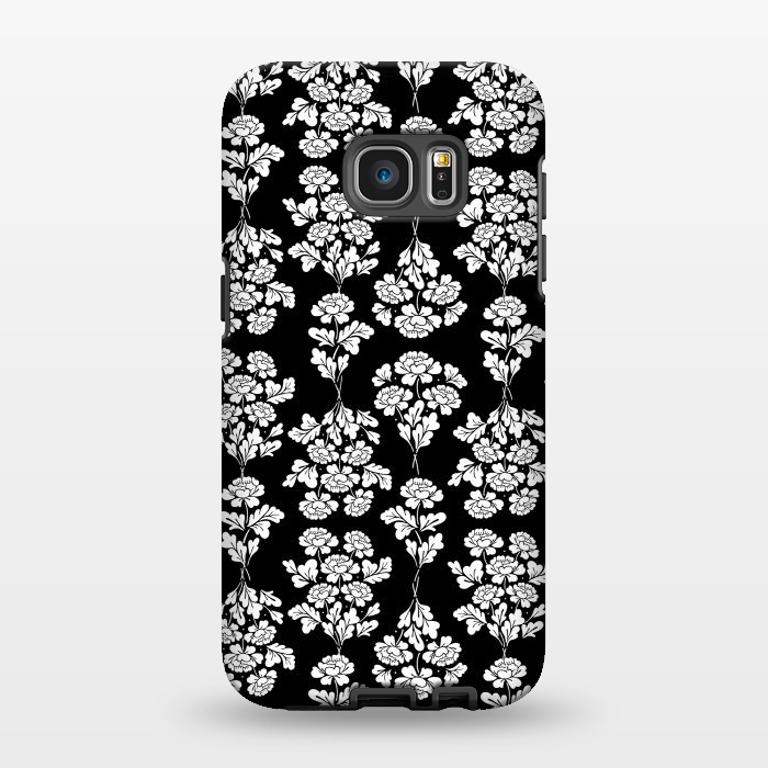 Galaxy S7 EDGE StrongFit Black Roses bouquet Pattern by Anis Illustration