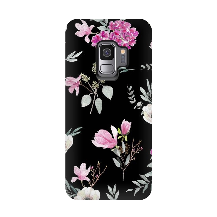 Galaxy S9 StrongFit Magnolias, eucalyptus and anemones by Anis Illustration