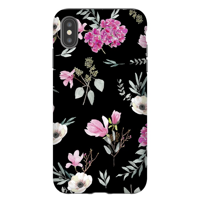 iPhone Xs Max StrongFit Magnolias, eucalyptus and anemones by Anis Illustration