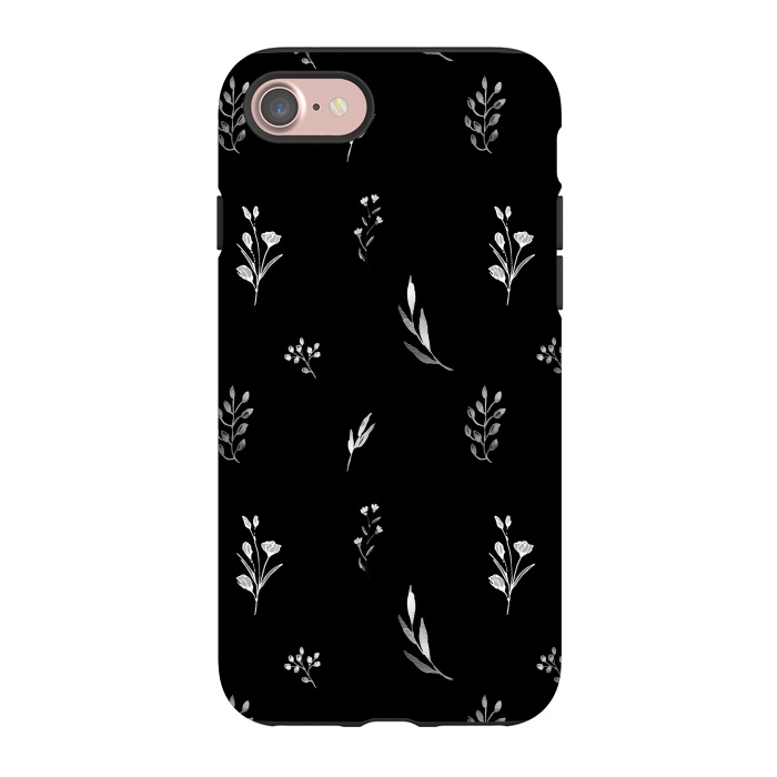 iPhone 7 StrongFit Little Botanics in black by Anis Illustration