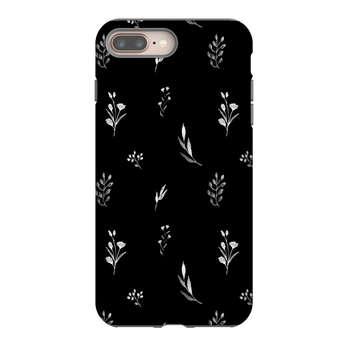 iPhone 7 plus StrongFit Little Botanics in black by Anis Illustration