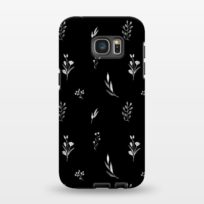 Galaxy S7 EDGE StrongFit Little Botanics in black by Anis Illustration