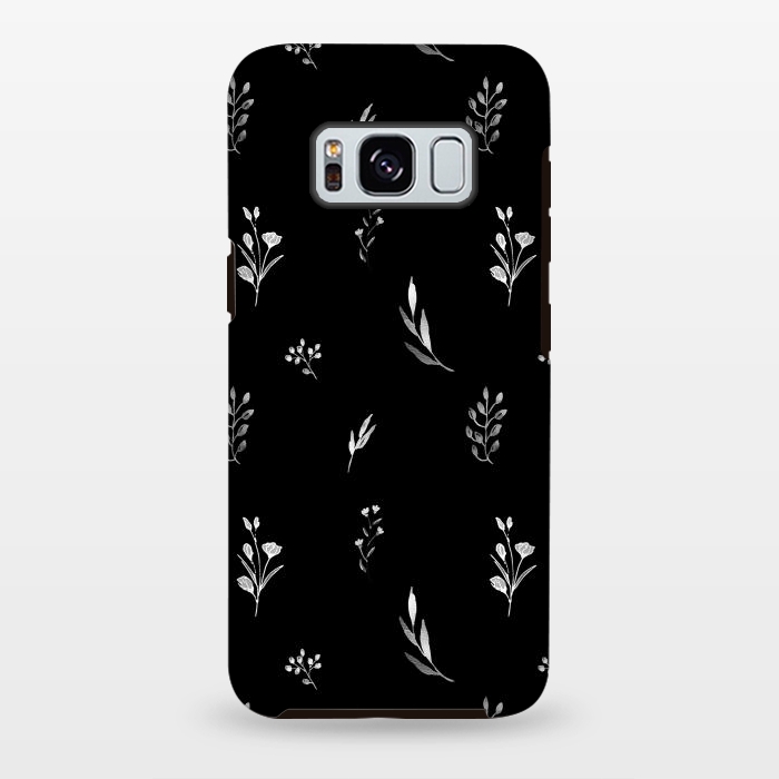 Galaxy S8 plus StrongFit Little Botanics in black by Anis Illustration