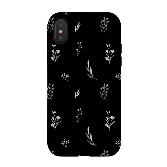 iPhone Xs / X StrongFit Little Botanics in black by Anis Illustration
