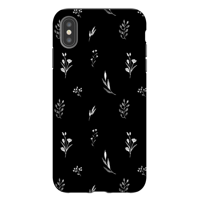 iPhone Xs Max StrongFit Little Botanics in black by Anis Illustration