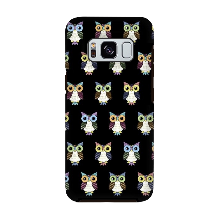 Galaxy S8 StrongFit Fancy owl pattern by Laura Nagel
