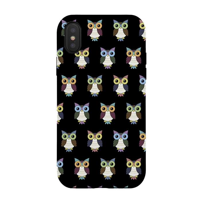 iPhone Xs / X StrongFit Fancy owl pattern by Laura Nagel