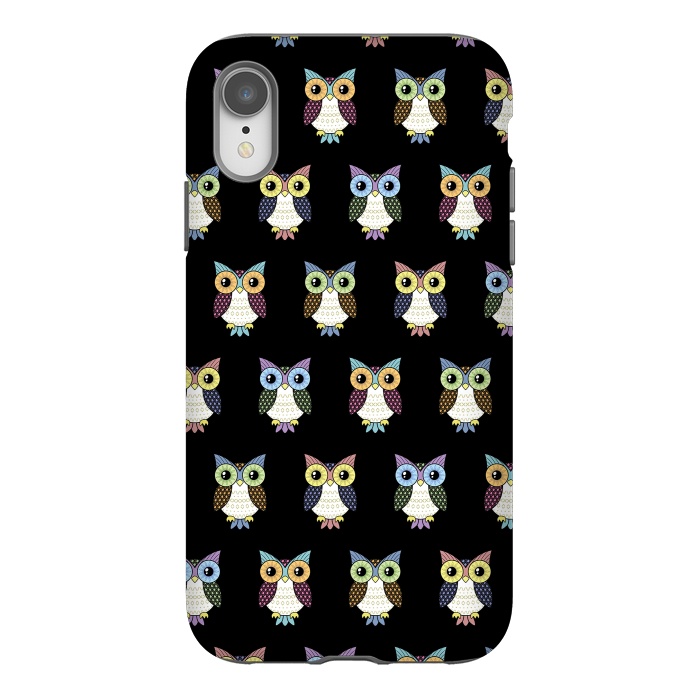 iPhone Xr StrongFit Fancy owl pattern by Laura Nagel