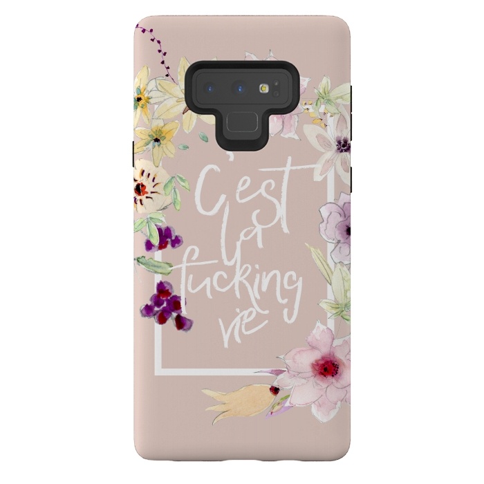 Galaxy Note 9 StrongFit C'est la fucking vie - floral blush by  Utart