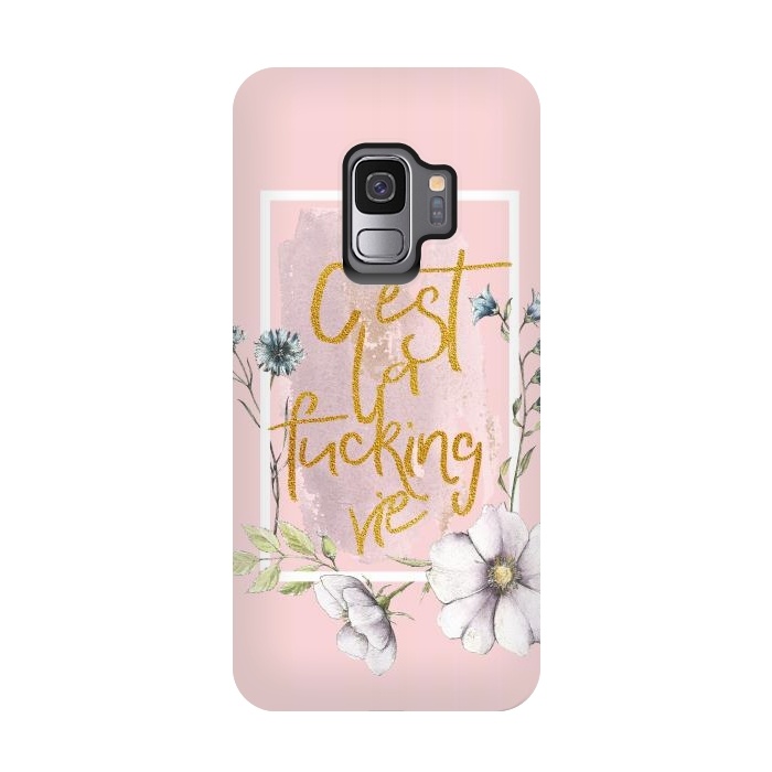 Galaxy S9 StrongFit C'est la fucking vie - Blush Flowers by  Utart