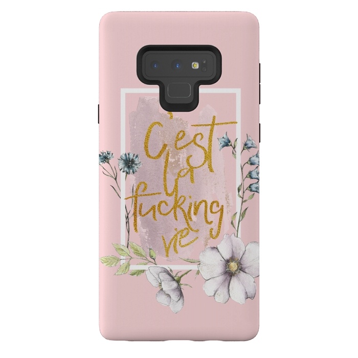Galaxy Note 9 StrongFit C'est la fucking vie - Blush Flowers by  Utart
