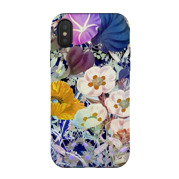 iPhone Xs / X StrongFit Vibrant colorful botanical illustration by Oana 