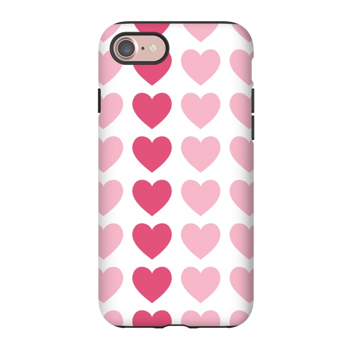 iPhone 7 StrongFit Pink Hearts by Martina
