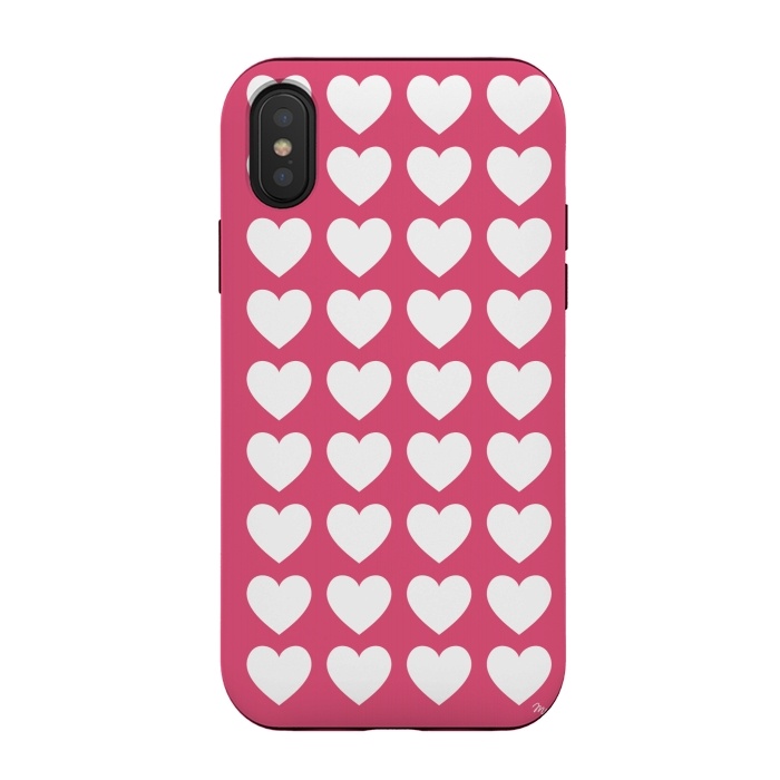iPhone Xs / X StrongFit White hearts by Martina
