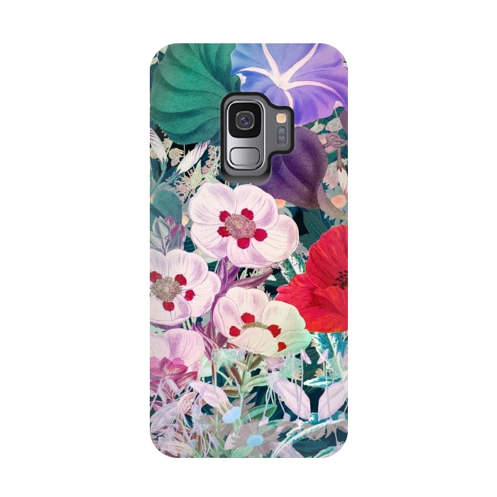 Galaxy S9 StrongFit Rich colorful flowers - botanical illustration by Oana 
