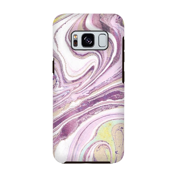 Galaxy S8 StrongFit Dusty pink painted liquid marble by Oana 