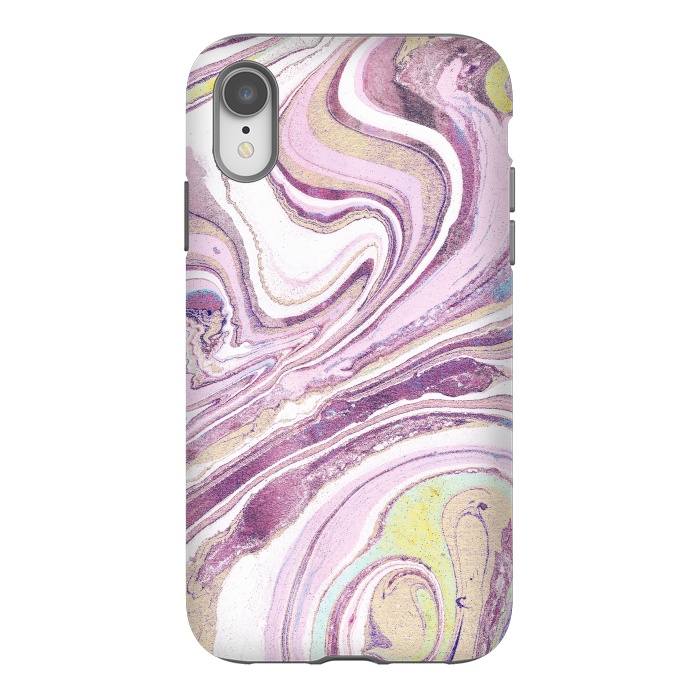 iPhone Xr StrongFit Dusty pink painted liquid marble by Oana 