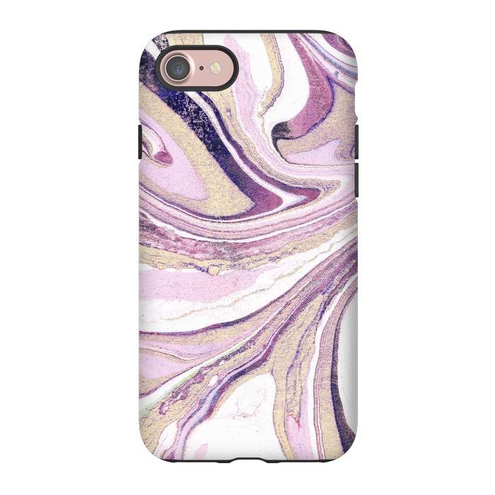iPhone 7 StrongFit Dusty pastel pink marble stripes by Oana 