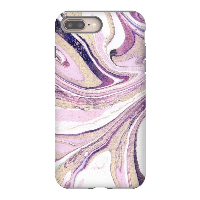 iPhone 7 plus StrongFit Dusty pastel pink marble stripes by Oana 