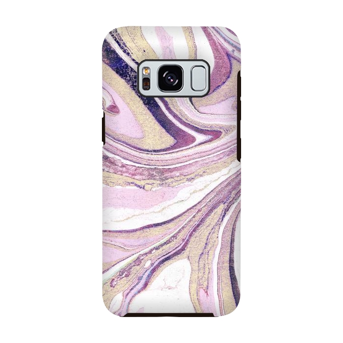 Galaxy S8 StrongFit Dusty pastel pink marble stripes by Oana 