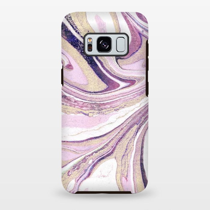 Galaxy S8 plus StrongFit Dusty pastel pink marble stripes by Oana 