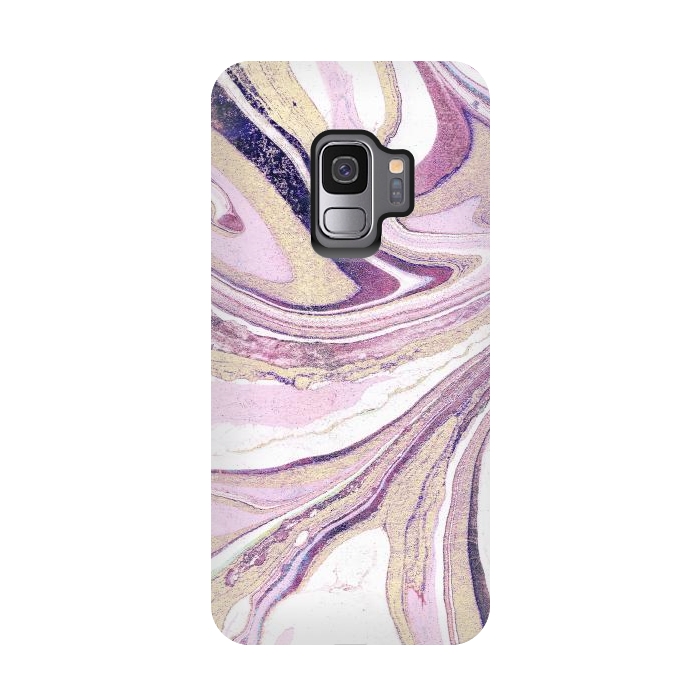 Galaxy S9 StrongFit Dusty pastel pink marble stripes by Oana 