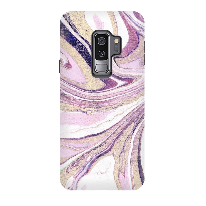 Galaxy S9 plus StrongFit Dusty pastel pink marble stripes by Oana 
